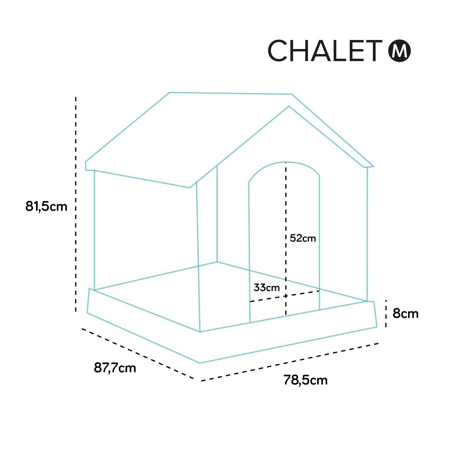 Aqpet Cuccia per Cani in Plastica per Esterno Interno Casa Giardino, Impermeabile con Pavimento Rialzato, per Cani Taglia Media 87 x 78 x 81 H, Grigio