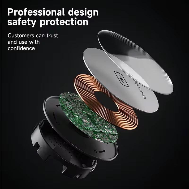 Image of Audiovan Desktop Wireless Charger, 15W Fast Wireless Charging Station Pad Compatible with iPhones and Android Phones (White)