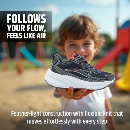Image of ASIAN Kid's VAYU-01 Sports Running,Walking,Outdoor Shoes with Eva Sole Extra Jump Casual Sneaker Shoes for Boy's Light Grey,UK 3