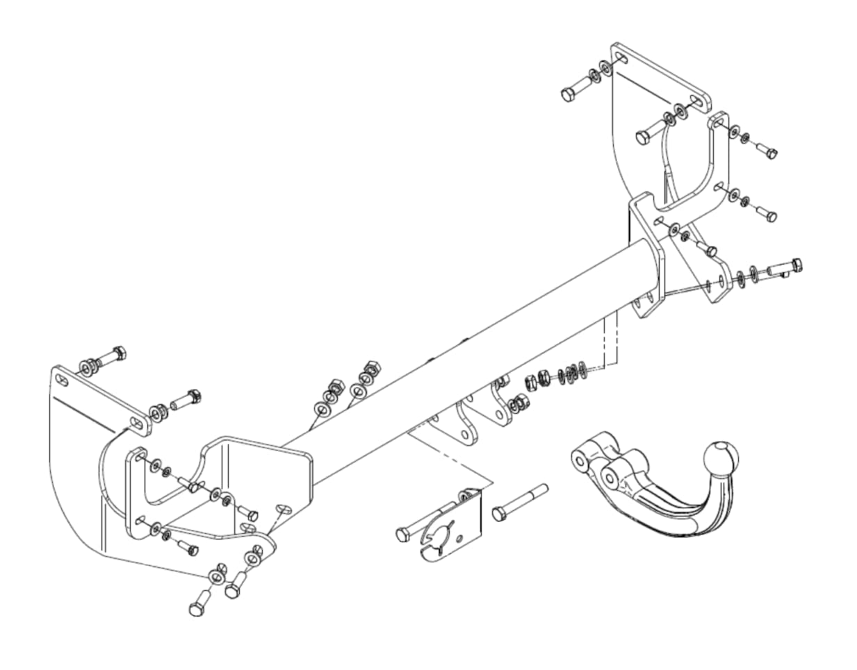 HOOK Nouveau attelage Rigide Fixe Compatible avec Citroen Jumpy III Van/furgon Depuis 07.2016 avec Faisceau électrique Universel 7-Broches