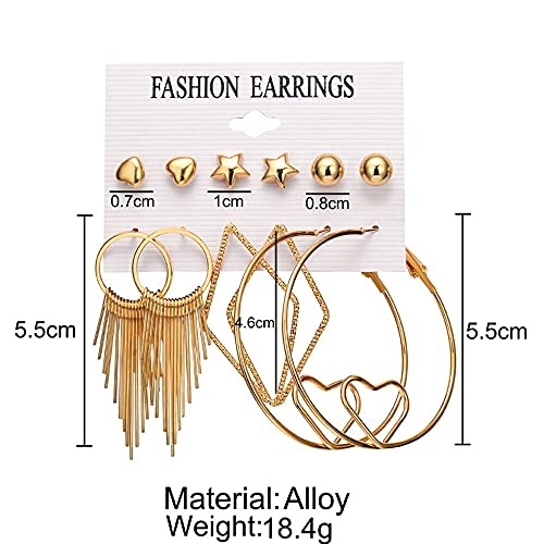 Image of Shining Diva Fashion Stylish Combo Metal Earrings for Women and Girls