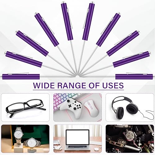 Image of Honoson 10 Pieces Pocket Screwdriver Mini Tops and Pocket Clips Magnetic Slotted Small Screw Driver with a Single Blade Head for Mechanical, Electrician(Purple)