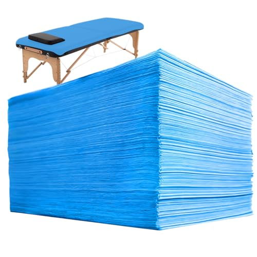 Draps-housses jetables pour salon de tatouage et centre de spa bleu non-tissé 80x180cm