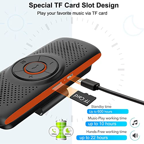 Bluetooth Speaker For Car, Leguwu Bluetooth In Car Speakerphone For Cell Phone, Wireless Car Kit For Handsfree Call & Music With Hifi Sound Quality, Magnetic-Clip Design #TOP6