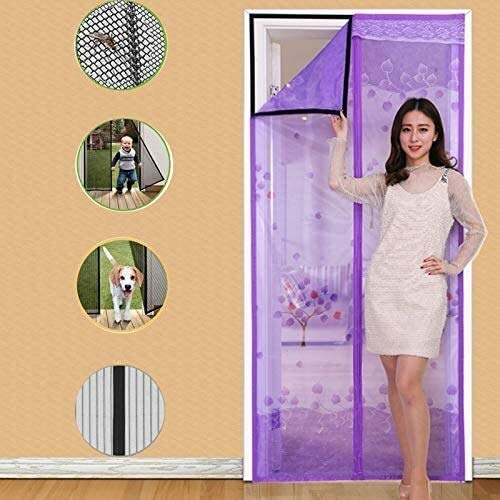 Mr.T Puerta mosquitera Las Manos Libres Puerta de Pantalla magnética, Verano Anti Insecto del Mosquito Cortina de Gancho y Bucle magnético del Mosquito Cortina Azul Cortina de Arena Invisible