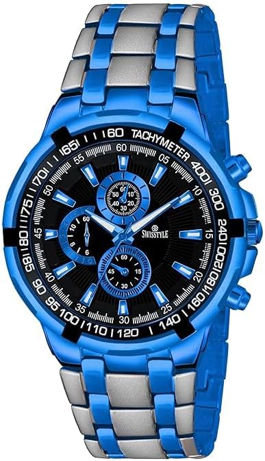 Black Chain Chrono Look Analog Watch for Men