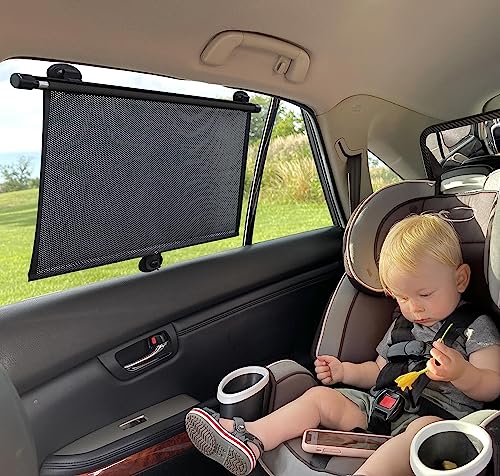 Image of EcoNour Car Window Shades for Car Windows (2 Pack) | Car Window Shade for Automotive Interior Sun Protection | Large Window Shades Offers Complete Protection from UV Rays and Sun Glare | 18" x 20"
