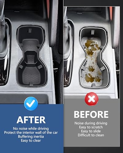 Image of Cup Holder Inserts for 2022-2025 2026 Nissan Frontier Accessories, Non-Slip TPE Center Console Cup Holder Protector to Prevent Spills & Scratches for Frontier Interior Accessories