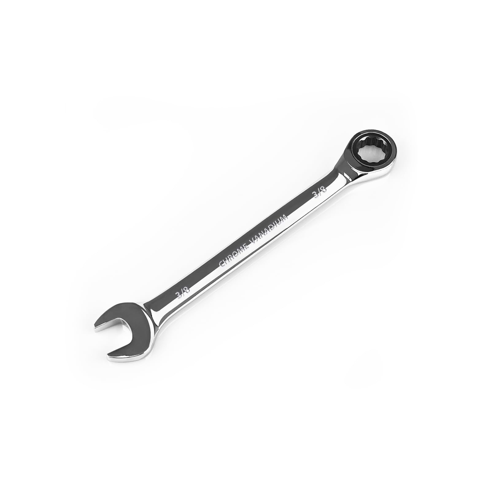EGOFINE 3/8 inch Ratchet Spanner SAE, Industrial Grade Gear Wrench with 12-Point Design, 72-Tooth Ratchet, Chrome Vanadium Steel