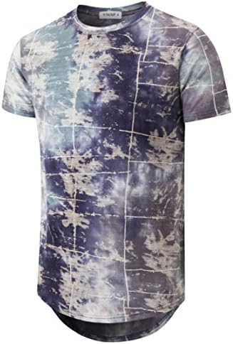 YININF Mens Hipster Hip-Hop Tees Stylish Longline