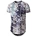 YININF Mens Hipster Hip-Hop Premiun Tees - Stylish Longline Latest Fashion Print T-Shirts 886GZ Dark Blue L