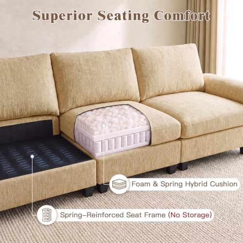 Image of Sectional Couches for Living Room, 109 inch L Shaped Cloud Sofa & Couch
