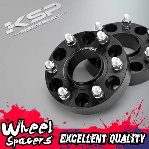 Image of KSP 1.5in Wheel Spacers for Ram 1500 2019-2026, 38mm 6x5.5 Hubcentric Tire Spacer with 77.8mm Hub Bore M14x1.5 Lug Studs Fit Jeep Grand Wagoneer 2021-2026, 4pcs 6x139.7 Forged Spacer for 6 Lug Truck
