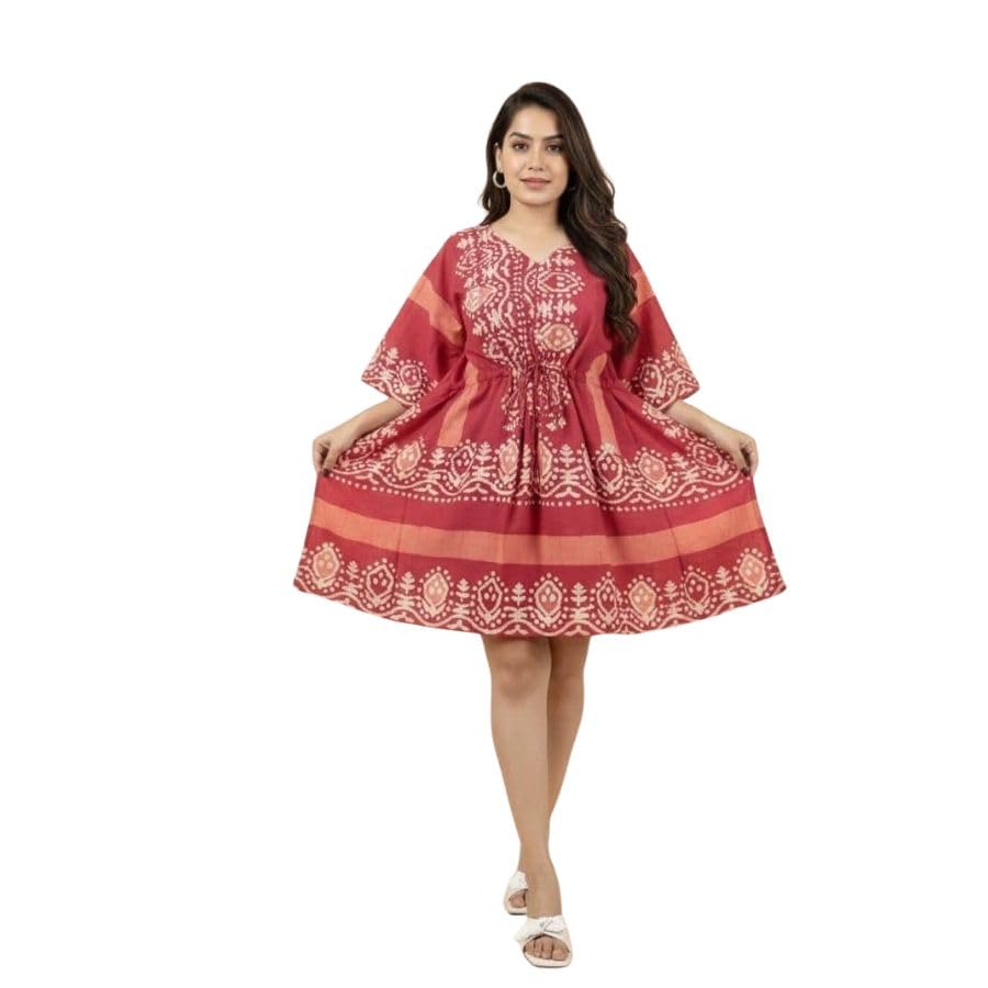 Women Printed Kaftan Dress | Stylish Loose Fit Beach Cover Up Dress | Casual Resort Wear Tunic Dress for Vacation, Travel... - Review, Price and Buying Guide