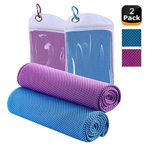 JINGKE Cooling Towel, 2 Packs Neck Cooling Wrap 40"x 12" - Gym Towel