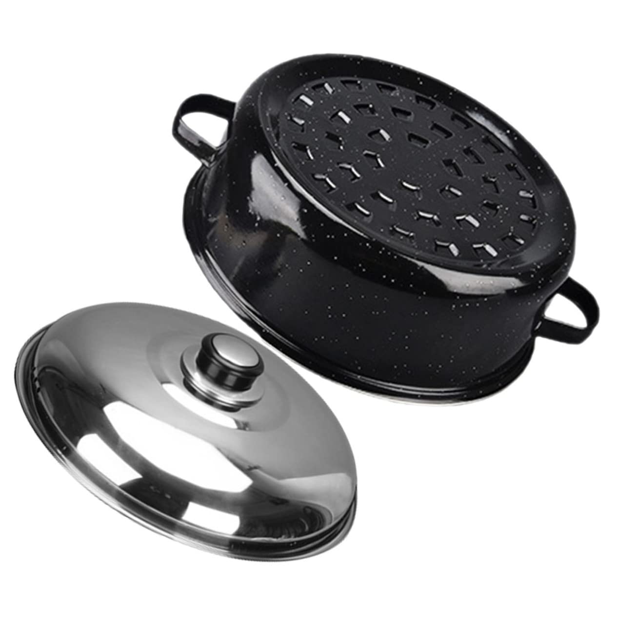 HOLIDYOYO Household Multi Function Roaster Pot with Lid for Potatoes Chicken Wings Chestnuts and More Versatile Kitchen Accessory for Home and Outdoor Use