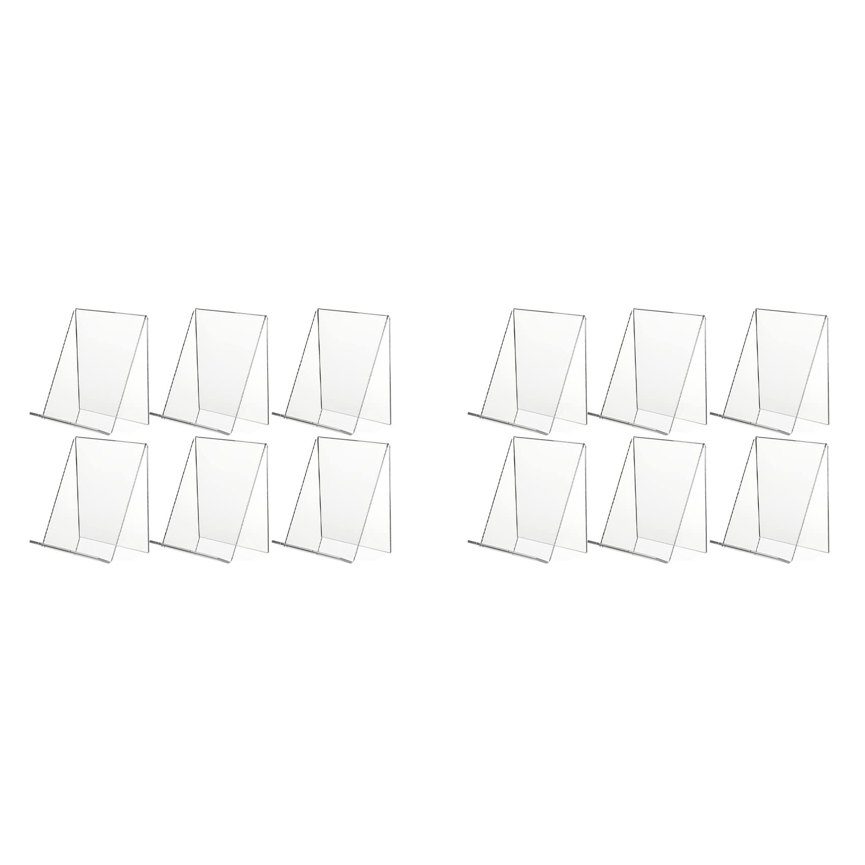 Hndhbfgrt 12 Pack Acrylic Book Stand,Clear Acrylic Display Stand, Clear Holder for Displaying Pictures,Jewelry,Watch Display Stand