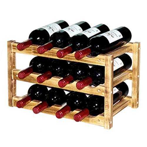Soporte para 12 botellas de vino de madera miniatura 1