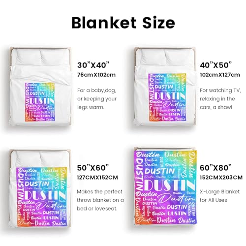 Name Blanket Personalized Name Blanket Customized Blanket with Name Text for Adult Kid Birthday Christmas Mothers Fathers Valentines Day Gift