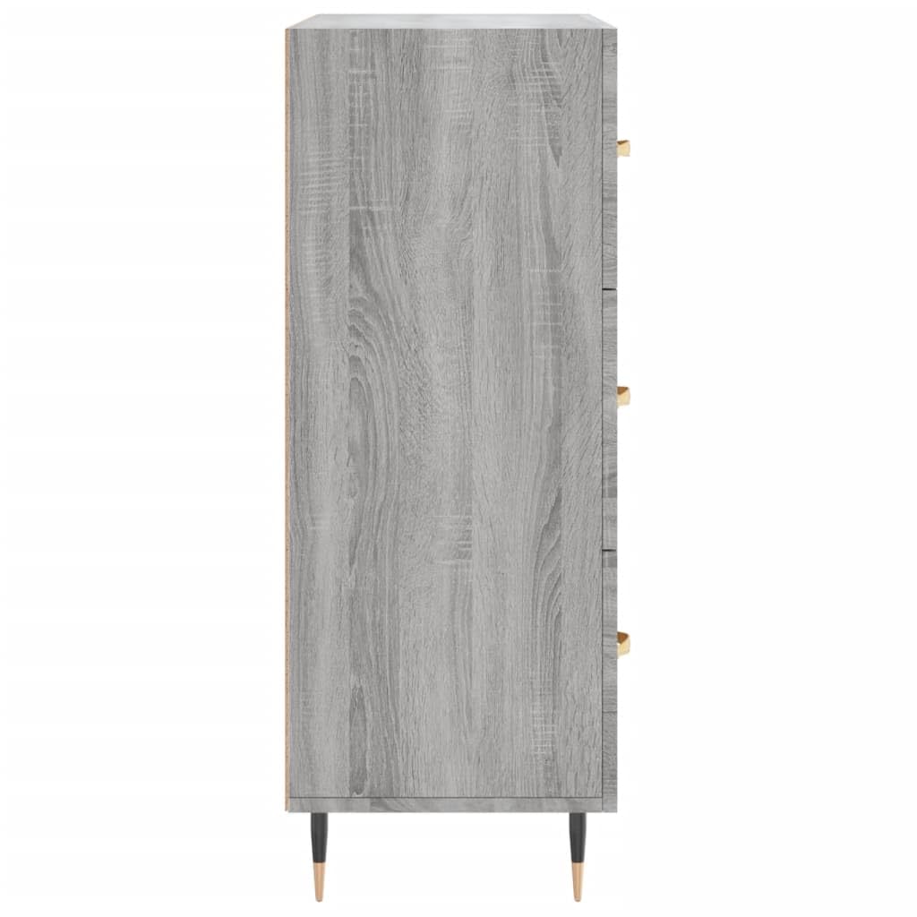Credenza grigio Sonoma, 69,5 x 34 x 90 cm, comò con 3 cassetti