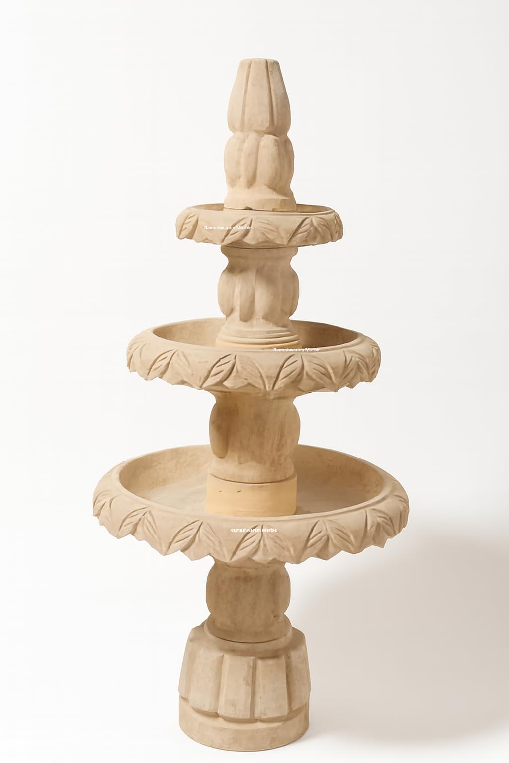 RM Sandstone Garden Water Feature 5ft | Handcrafted 3-Tier Outdoor Fountain for Home & Garden | Natural Stone Waterfall | Modern Landscape | Durable-image-14
