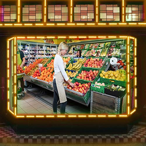 EAGWELL Storefront Lights Upgraded 40 Ft 80 Pieces Store Window LED Lights Warm White 4 Sets 5054 LED Module Light Storefront Lights for Business Store Light Advertising Signs