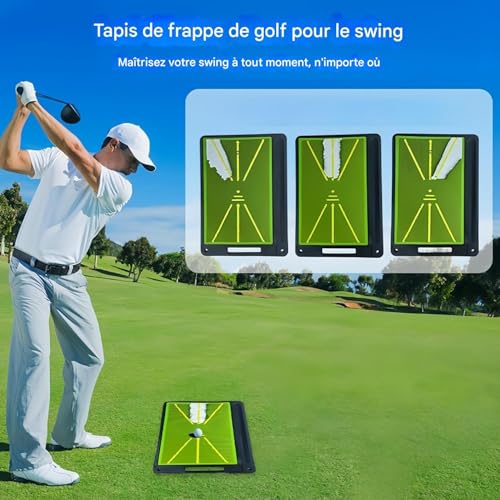 Tapis de swing golf avec détection de trajectoire et putting green complet