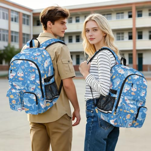 Mochila para laptop ergonómica azul celeste contra dolor de espalda 7