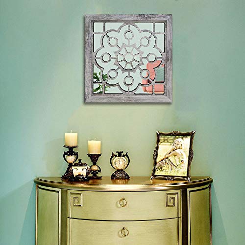 Generic 2 Pcs Square Mirrors For Wall,Rustic Mirrors For Bathroom,Rustic White Color Farmhouse Mirrors, Wall Accents Mirrors For Living Room,Entry Wall Mirrors For Bedroom(12X12Inch) #TOP1