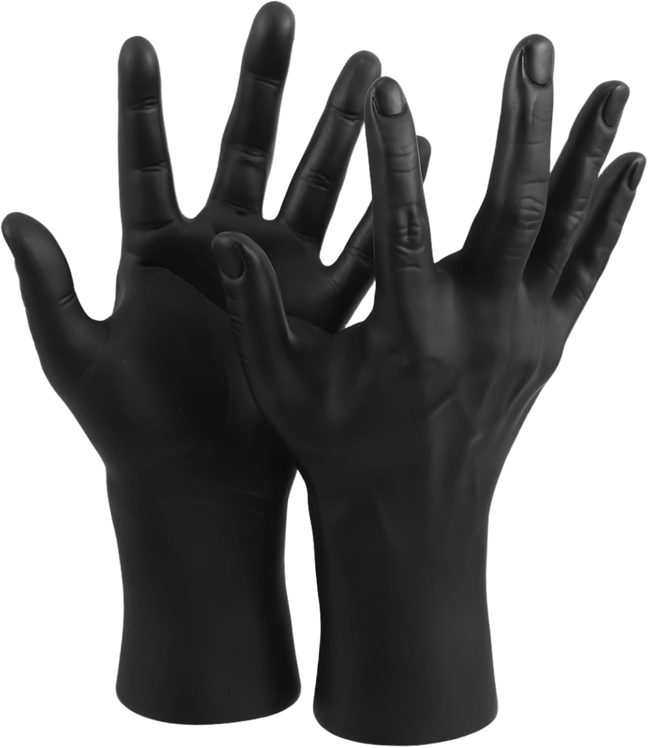 2pcs Male Hand Mannequin Jewelry Display Stand Black Plastic Hand Model for Bracelets Bangles Gloves and Realistic Organizer for Retail and Home Use