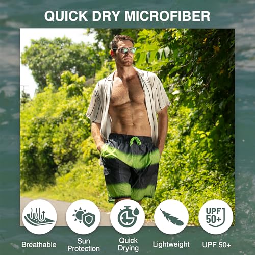 Image of Kanu Surf Men's Big Viper Extended Size Stripe Swim Trunk