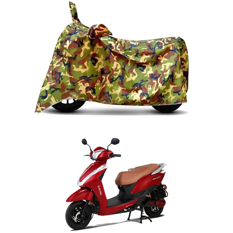 Image of Waterproof 100% PVC Coated Bike Scooty Two Wheeler Body Cover Compatible for Ampere Magnus EX STD /UV-Rays /Heat Protection /Birds Dropping /Scratchproof /Dust Proof [6X6 Jungle Print]