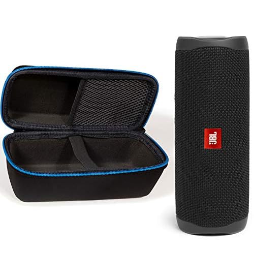 JBL Flip 5 Waterproof Portable Wireless Bluetooth Speaker Bundle with divvi! Protective Hardshell Case – Black