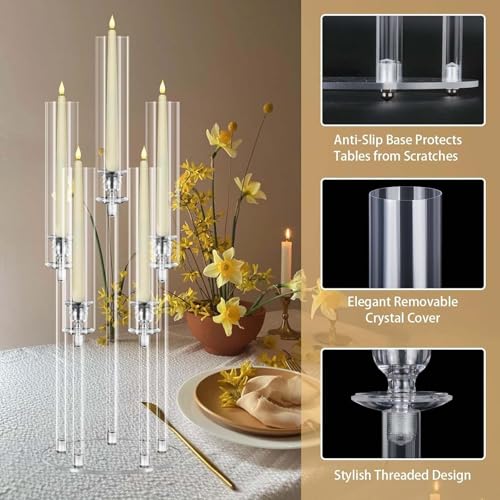 Bougeoir transparent de 69,1 cm de haut compatible bougie LED