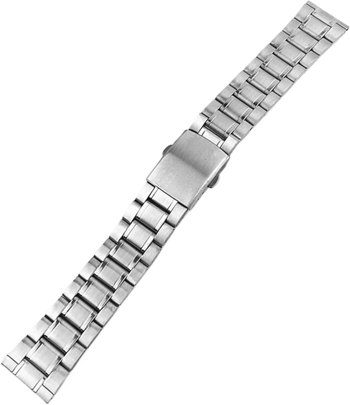 YYJzsw Stainless Steel Watch Strap 12/14/16/18/20/22mm Silver With Folding Clasp Compatible With Men Women