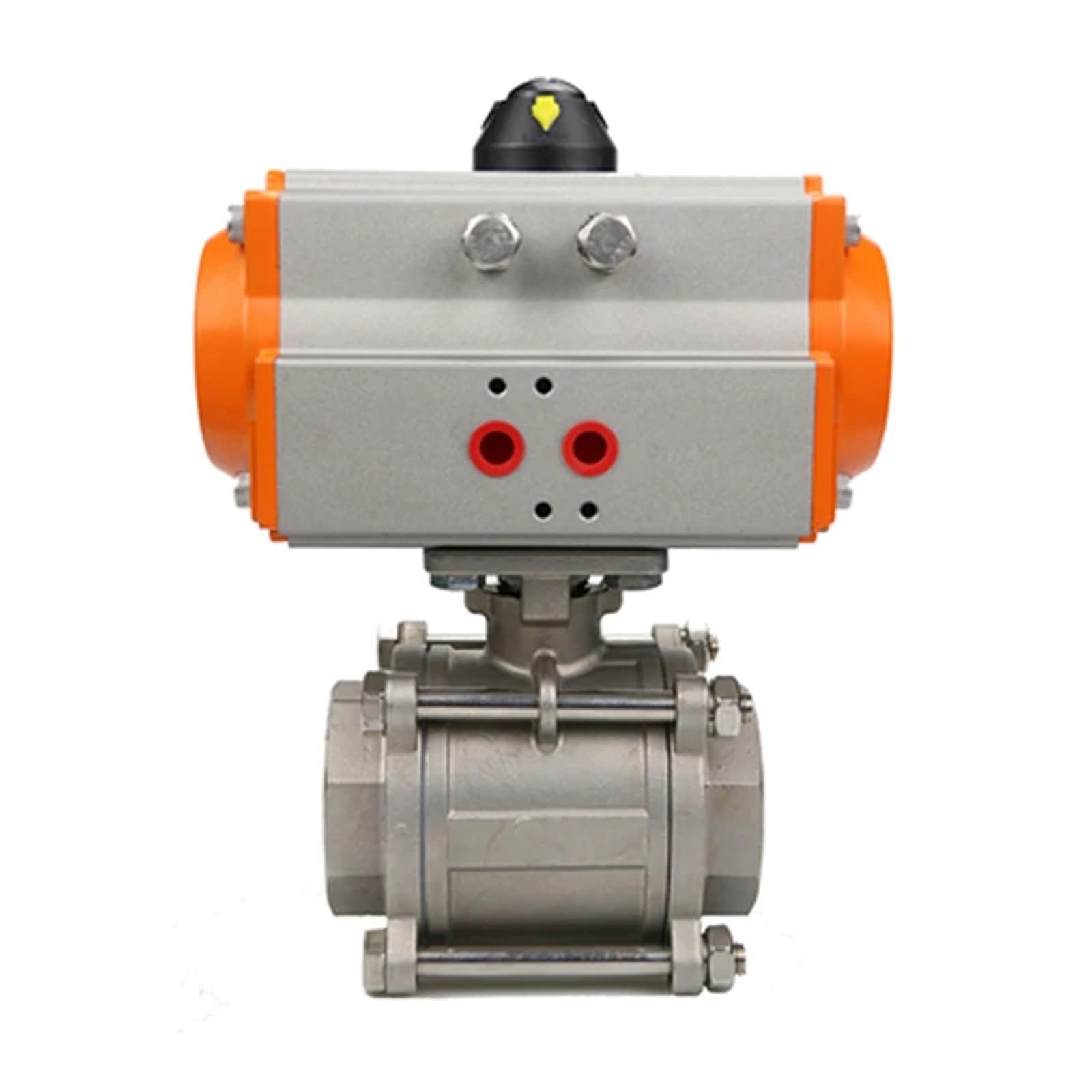JNURGWLYH DN100 Three Piece High Platform Pneumatic Ball Valve Stainless Steel 304 Double Acting Cylinder