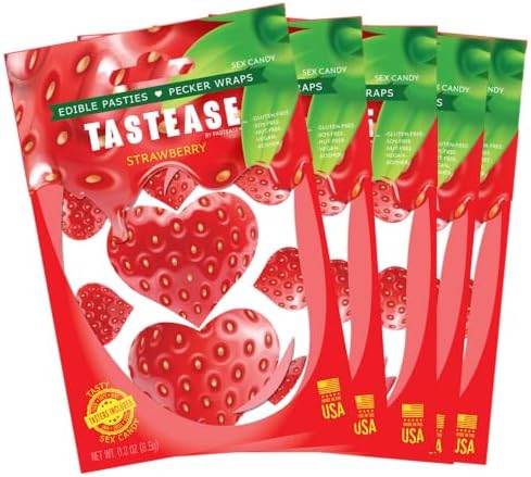 Pastease Tastease Heart-Shaped Edible Pasties – Strawberry Candy, 13 Pieces per Set, 5 Sets Included – Fun for Special Occasions or Everyday, 2" x 2", 1" Coverage image 4