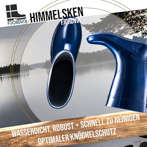 Fjordvik Himmelsken Gummistiefel | Wasserfest und schmutzabweisend | Perfekt für Outdoor-Aktivitäten | Farbe: blau, Gr.:41 / UK 7-7.5