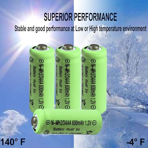 10 pilas recargables NiMH 2/3AAA 1.2V 600mAh miniatura 7