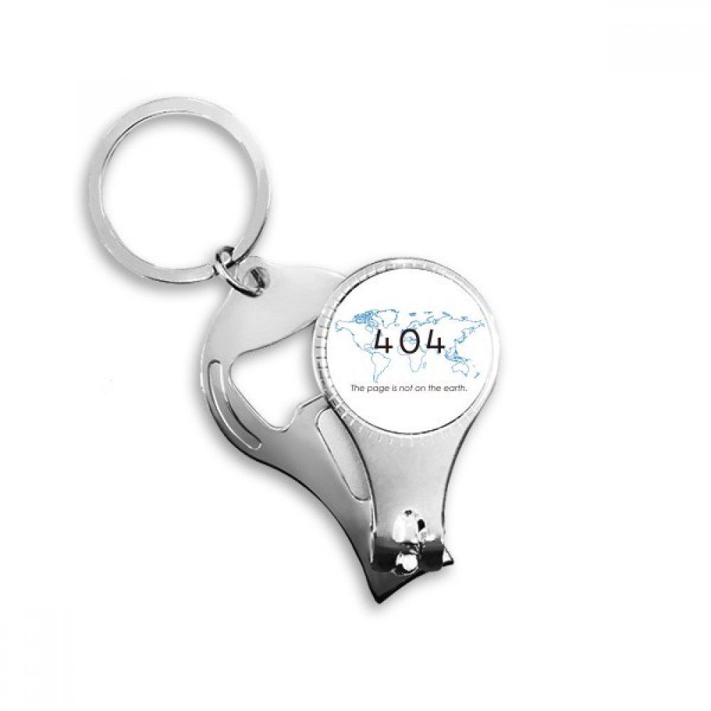 Porte-clés Erreur 404 multi-fonction en métal avec coupe-ongles et décapsuleur intégré