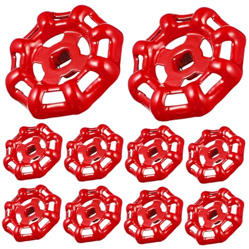 balacoo 10pcs Decorative Radiator Valve Wheel Handle Red Metal Ball Hand Wheel for Replacement