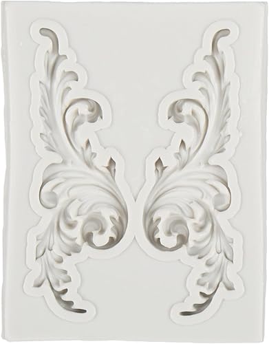 Miniatura 6 de FCKEMLDS Molde de silicona para fondant de encaje de estilo barroco, molde de filigrana esculpido en 3D, para decoración de pasteles, decoración de