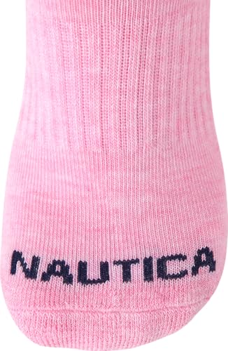 Image of Nautica Womens Quarter Socks Athletic Cushion Moisture Wicking Socks 6 Pack | Stretch Performance Dri-Motion Fabric, Cushioned with Arch Support, Breathable Mesh Panels, Quarter Cut, Shoe Size 4-10