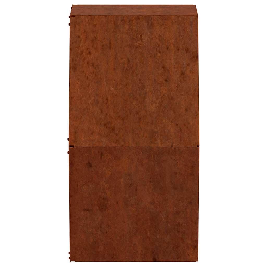 Jardineras de pared 2 piezas acero Corten óxido 46 x 10 x 40 cm