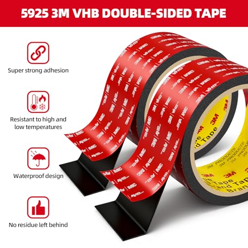 Image of 3M Double Sided Tape Heavy Duty 0.39in x 10ft, Removable Mounting Tape | Adhesive Strips Double Sided Mounting Tape, Strong Foam Tape for Walls Picture Hanging Poster, Car, LED Strip Light
