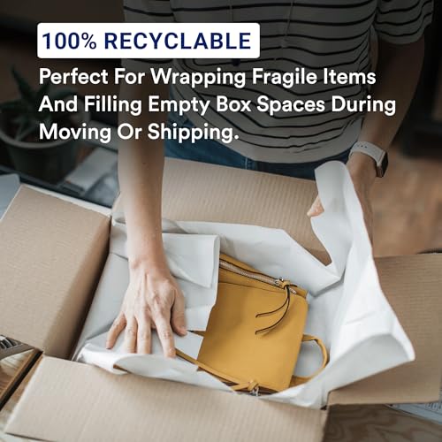 Image of BOX USA Packing Paper Sheets 20 x 15 (2400 Sheets, 50 lb) - Newsprint Paper for Shipping, Storage and Moving Supplies, White