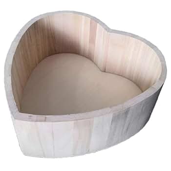 Amazon.co.jp: 木製 ハート 木桶 木箱 ナチュラル 39センチ