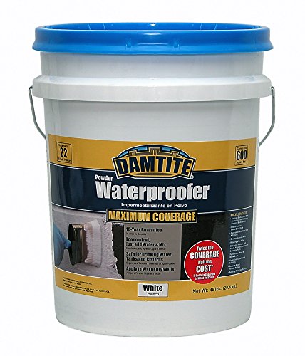 DAMTITE Waterproofing WHT MAX PWDR WTRPRF 45LB 01451 Maximum Coverage White Powder Waterproofer, 45-pounds, 45 lb