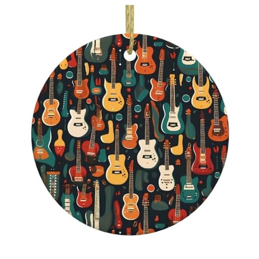 HJFCZH Colgante redondo de cerámica con diseño de guitarra para decorar centros comerciales, tiendas y hogares