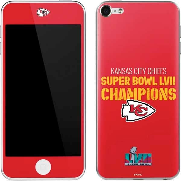 Skinit Decal MP3 Player Skin Compatible with iPod Touch (6th Gen 2015) - Officially Licensed NFL Kansas City Chiefs Super Bowl LVII Champions Design